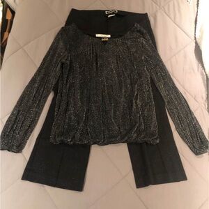 Elegant Black Glitter Top and FREE Melanie Line Pants